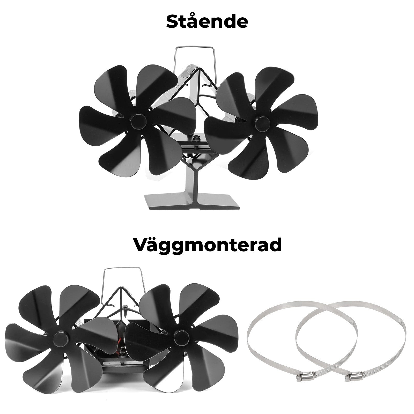 Kaminfläkt Twin Fan - Stående eller vägghängd